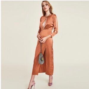 LPA Resolve Silk Midi Dress OO